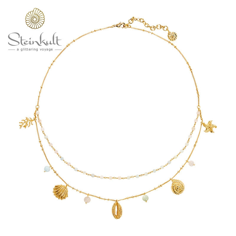 Charmnecklace "Sandy" with semipreciouis stones Charmnecklace "Sandy" with semipreciouis stones