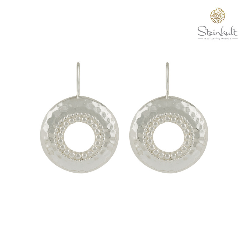 Earrings "Jane" with Hole, plain SILVER SHINY Earrings "Jane" with Hole, plain SILVER SHINY