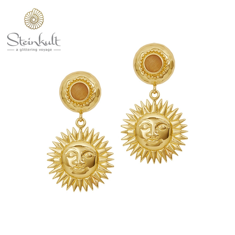 Earstuds with stones and sun "Medea" Earstuds with stones and sun "Medea"