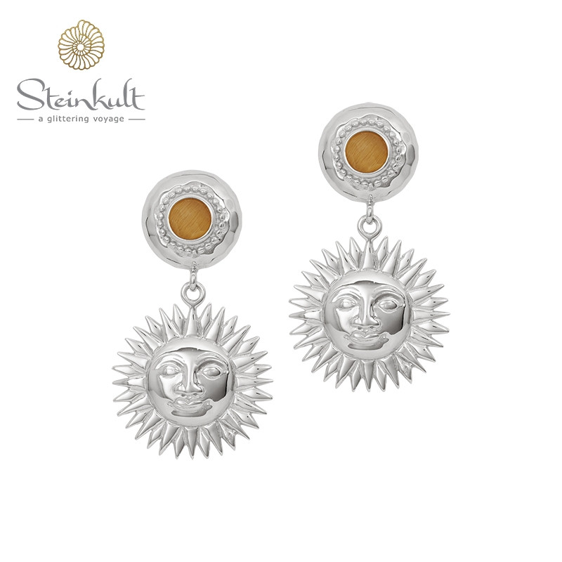 Earstuds with stones and sun "Medea" Earstuds with stones and sun "Medea"