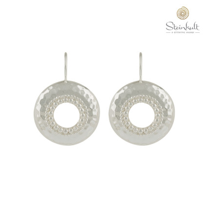 Earrings "Jane" with Hole, plain SILVER SHINY